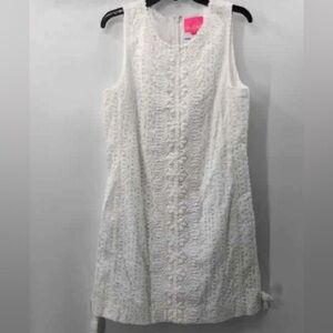 Lilly Pulitzer White Lace Sleeveless Shift Dress Back Zip